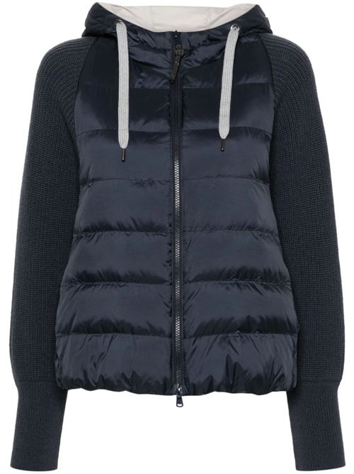 Navy blue feather down woman jacket Brunello Cucinelli | MH5042699C8901